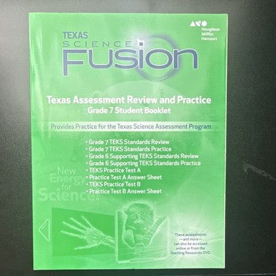 Texas Science Fusion Grade 7 Assessment Review Practice Student Booklet HMH