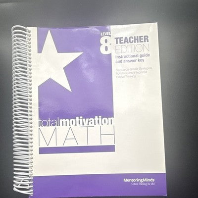 Total Motivation Math Level 8 Teacher Edition Mentoring Minds Texas STAAR Grade