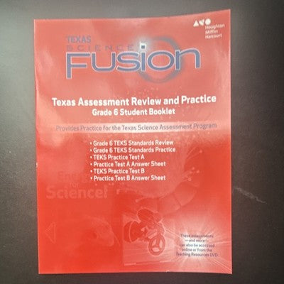 Texas Science Fusion Grade 6 Assessment Review Practice Student Booklet HMH