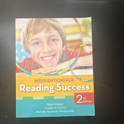Interventions for Reading Success 2nd Edition Paperback Haager Brookes Elem Book